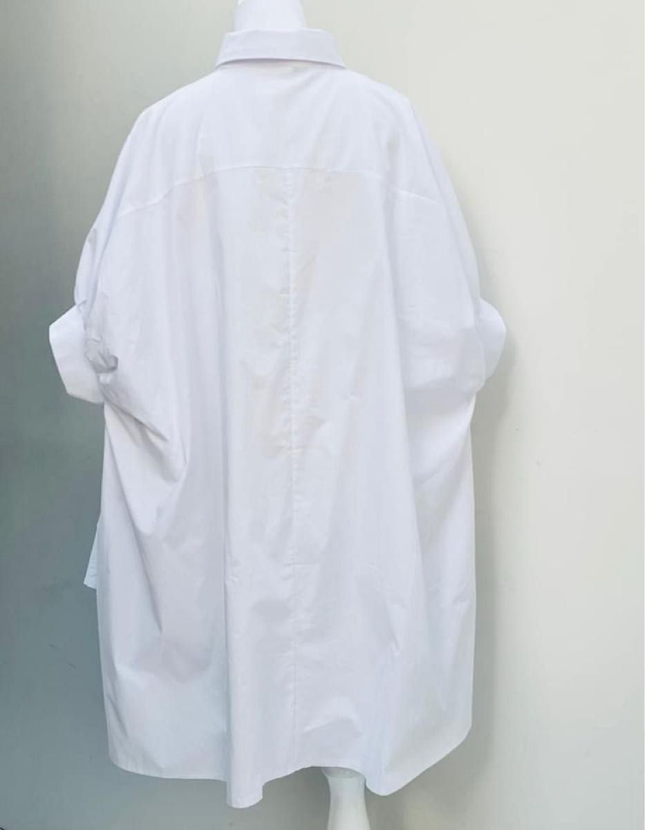 ビッグシルエット 半袖 シャツ オーバーサイズ モード系 モノトーン 個性的