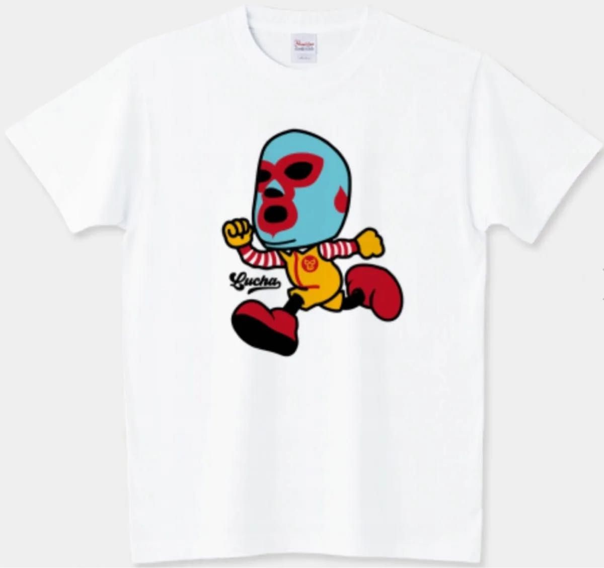 プロレス Tシャツ マスクマン ドナルド チャンピオン マクドナルド ミル･マスカラス ルチャリブレ Mac ハンバーガー マック