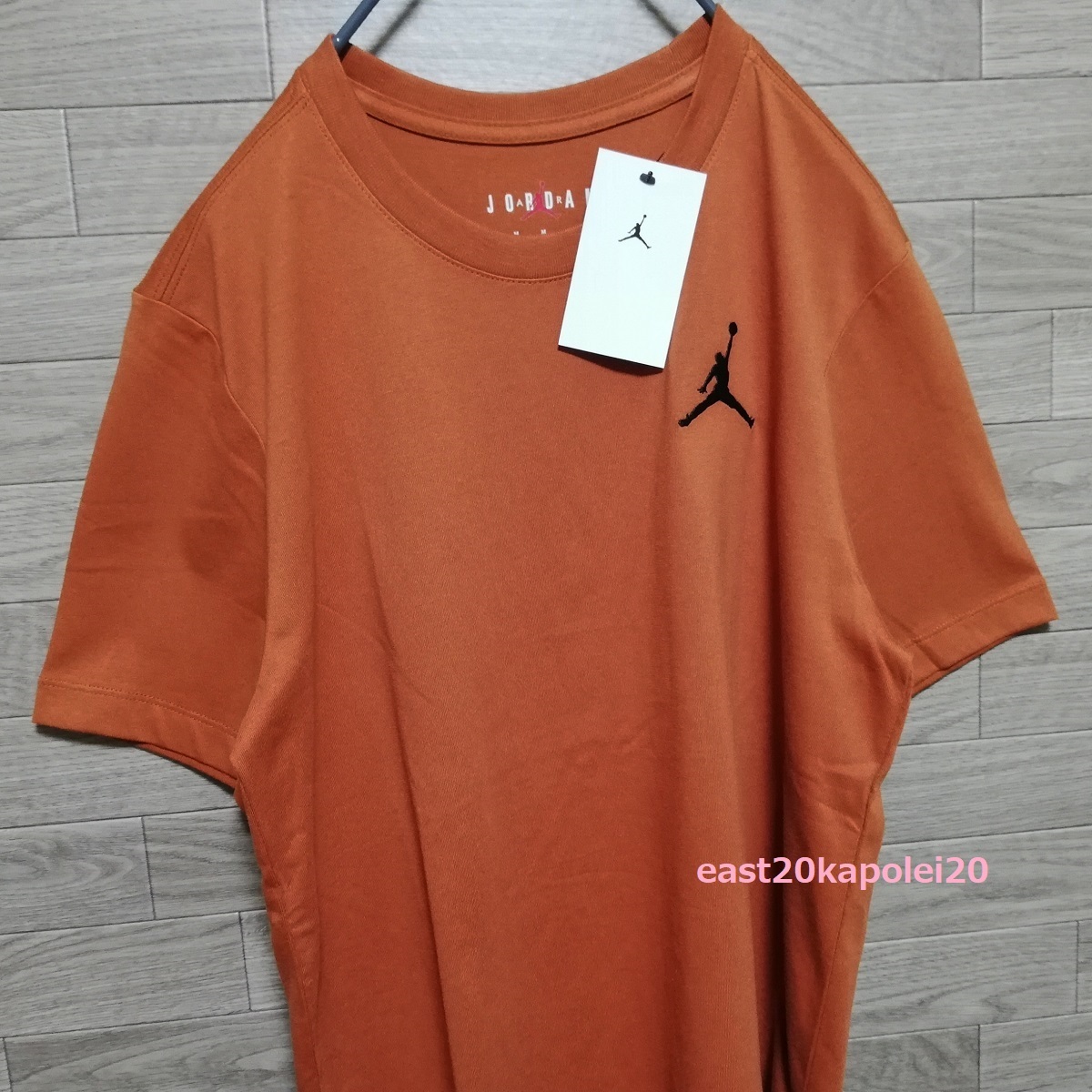 新品 JORDAN JUMPMAN ジョーダン ジャンプマン 刺繍 メンズ ウェア トップス 半袖 Tシャツ M 未使用 DARK RUSSET BLACK ナイキ NIKE Teeの画像3