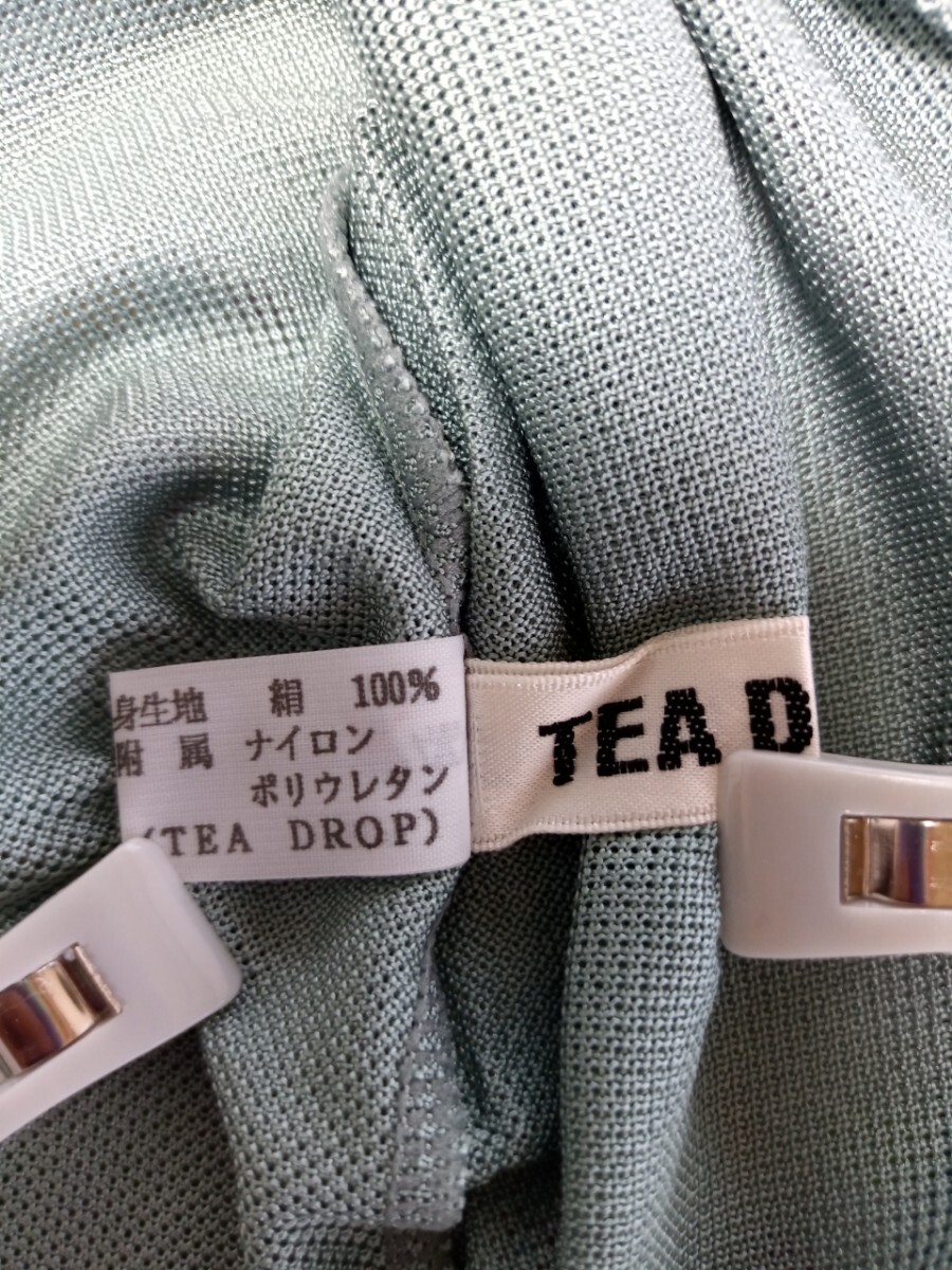 6227 ★★ TEA DROP シルクインナーTシャツ ブルーグレー2枚セット サイズLの画像5