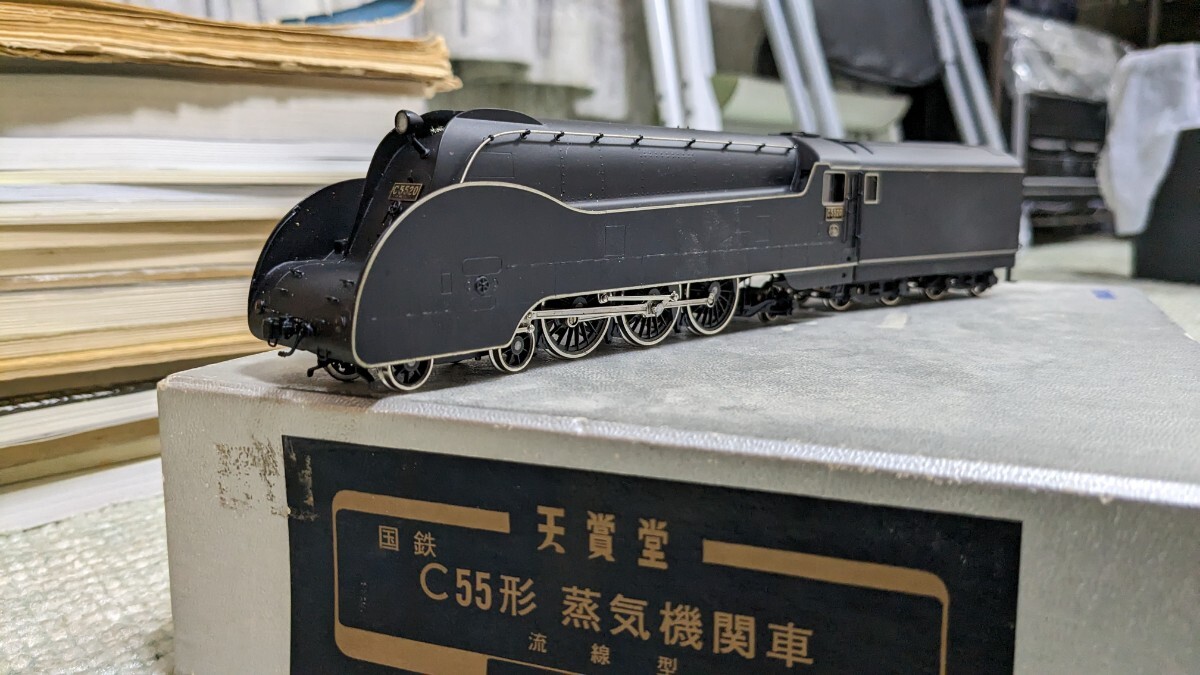 Ｃ55 20号機 流線型 蒸気機関車 天賞堂 金属製 動きません走りません 車体だけは,ほぼ美品に近い状態 元箱内のスポンジは替えてありますの画像1