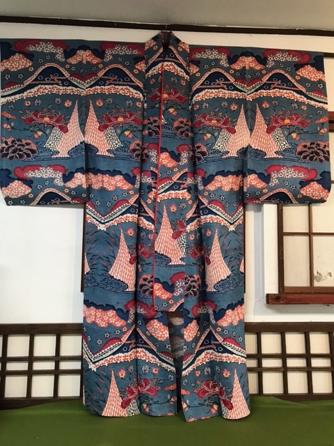 . type costume wistaria ... work . equipment . Mai kimono rare 