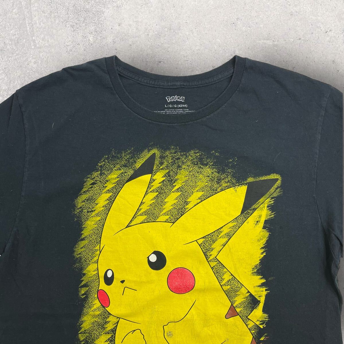 【ピカ】 00s ポケットモンスター ポケモン ピカチュウ サトシ ヴィンテージ 半袖 Tシャツ 黒 アニメT アメリカ古着 ビンテージ Pokmon_画像2