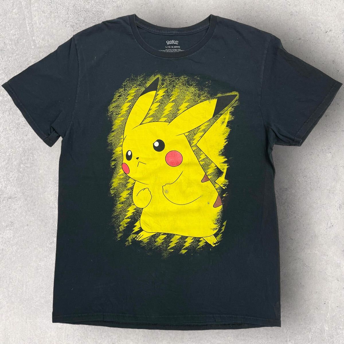 【ピカ】 00s ポケットモンスター ポケモン ピカチュウ サトシ ヴィンテージ 半袖 Tシャツ 黒 アニメT アメリカ古着 ビンテージ Pokmon_画像1