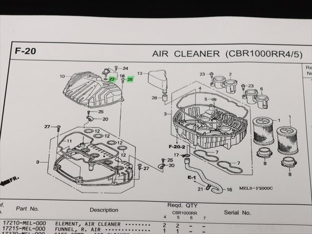 激安！CBR1000RR純正エアクリーナーボックス周辺部品/新品未使用品！SC57/2004～/HRC/NL9の画像3