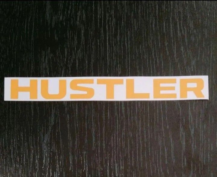 現行ハスラーインパネアッパーボックスオープンタイプHUSTLERステッカー濃黄色