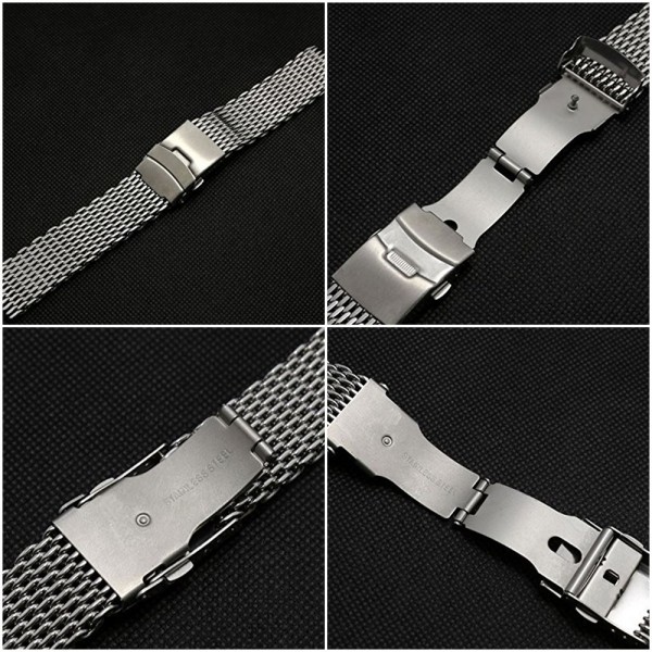 * free shipping *22mm Shark mesh breath belt stainless steel silver for exchange spring stick 2 ps attaching 