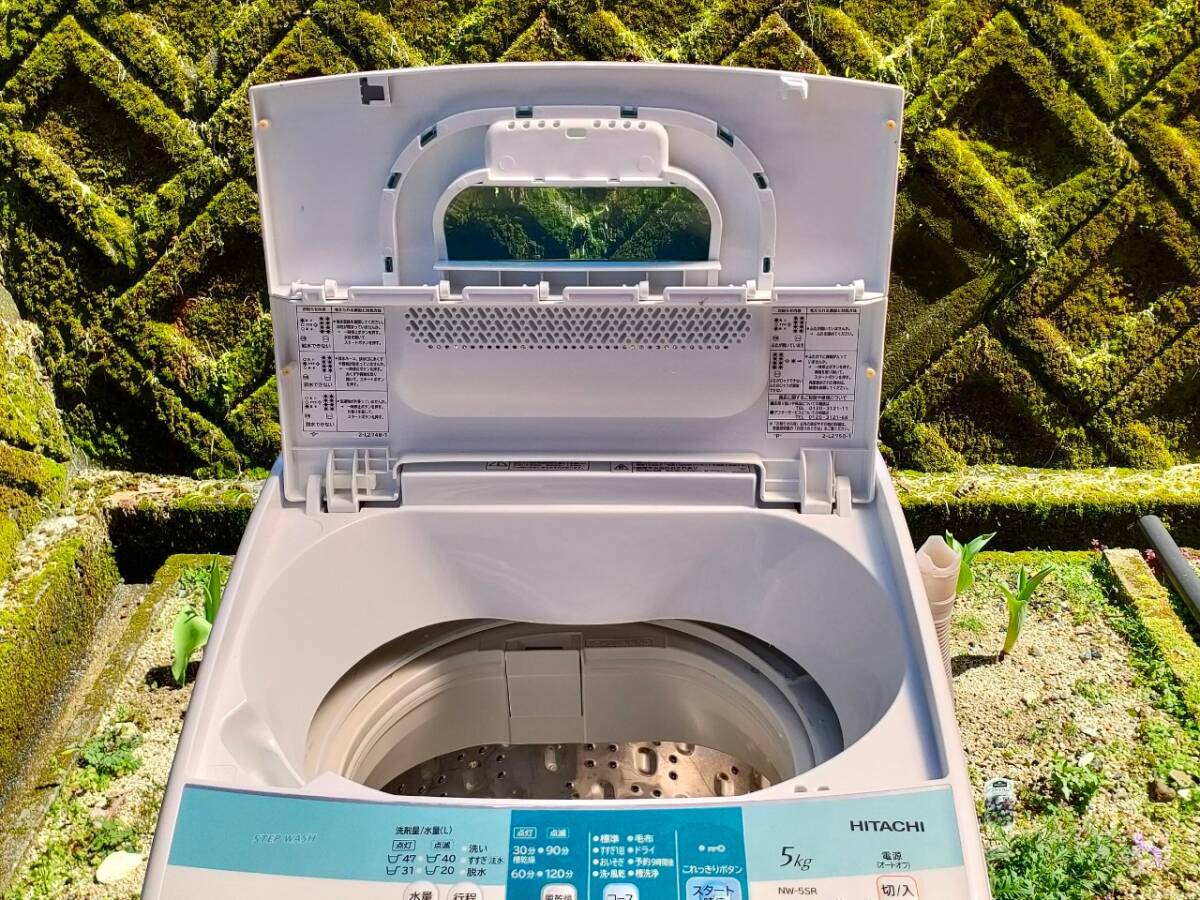 中古品 日立5㎏ 洗濯機 干し時間を短縮できる風乾燥機能 生活家電 お取り置き可能 縦型 良品 3日連続動作確認済 HITACHの画像3