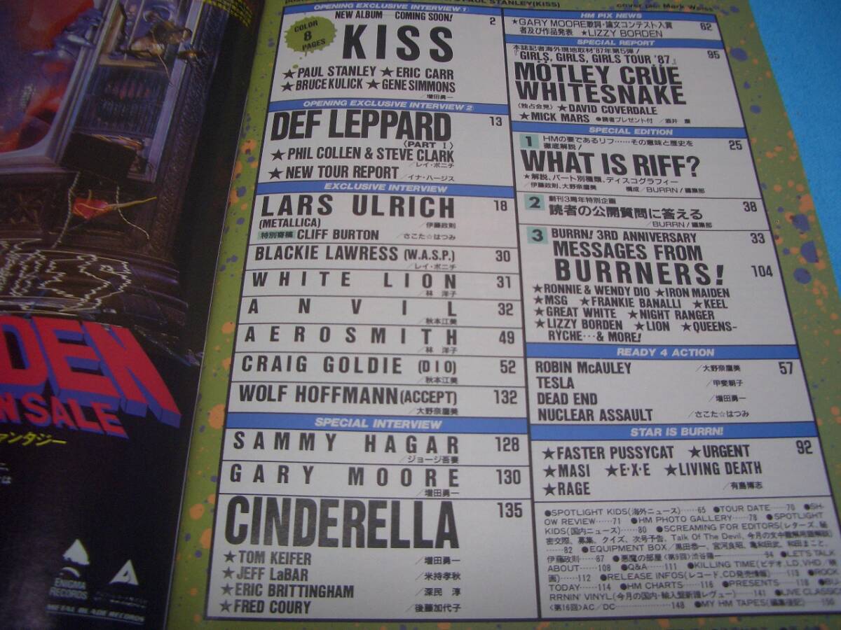 ★BURRN!★モトリー・クルー【1987年10月】KISS / DEF LEPPARD / メタリカ / ANVIL / WHITE LION / シンデレラ / WHITESNAKE / GARY MOORE_画像4