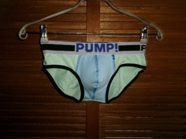ｄ136  PUMP！ men's ソフト3Dブレサブルポーチ/スポーツビキニ M ライトブルー/ミントグリーンの画像1