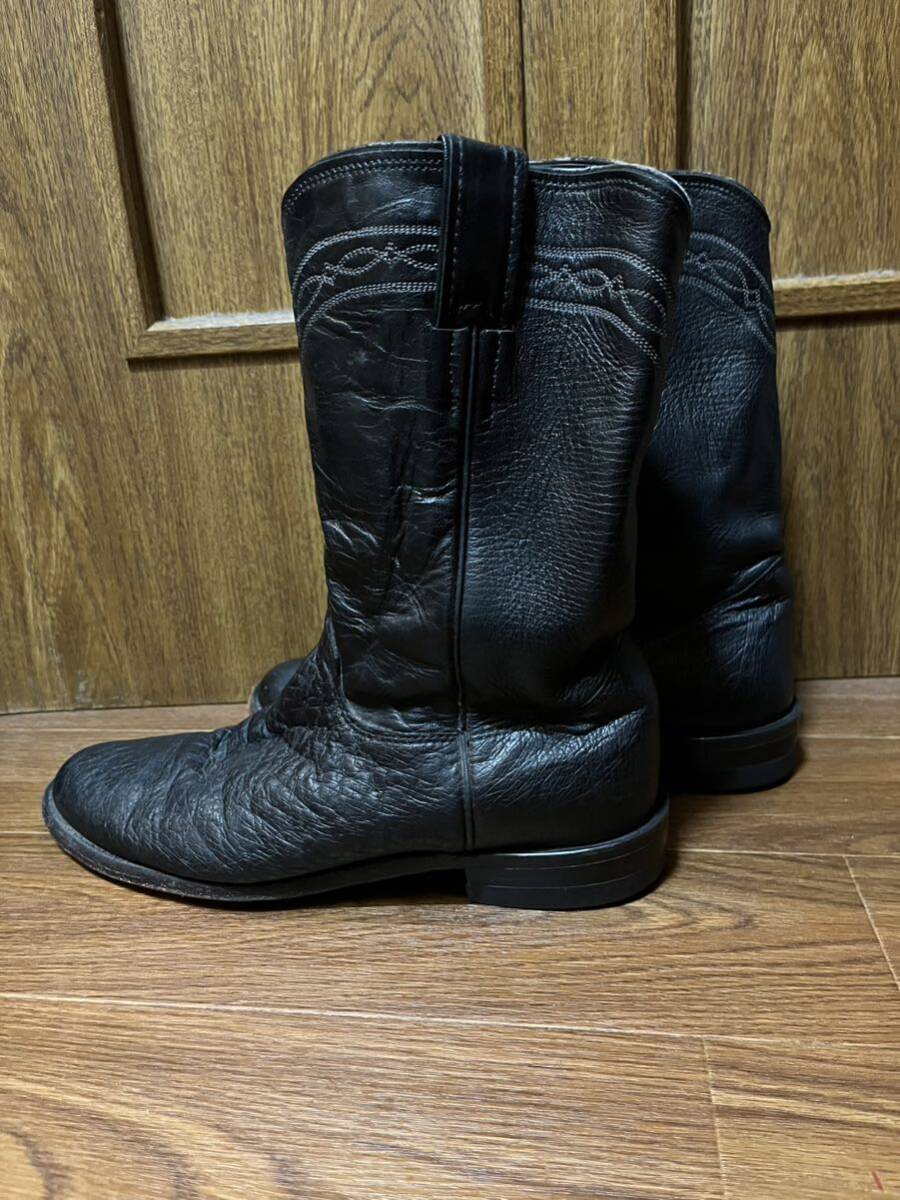 Justin Justin Vintage western boots pekos boots leather black USA 8 1/2 approximately 26~26.5cm