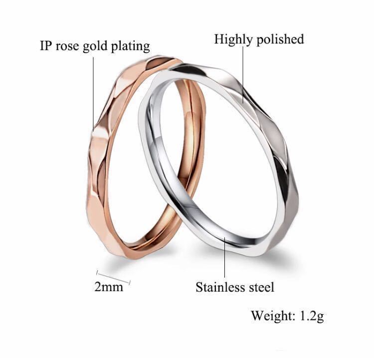 新品　9号　ステンレス製　カットリング　ホワイトゴールド　シルバーリング プレゼント　ユニセックス　結婚指輪 送料無料