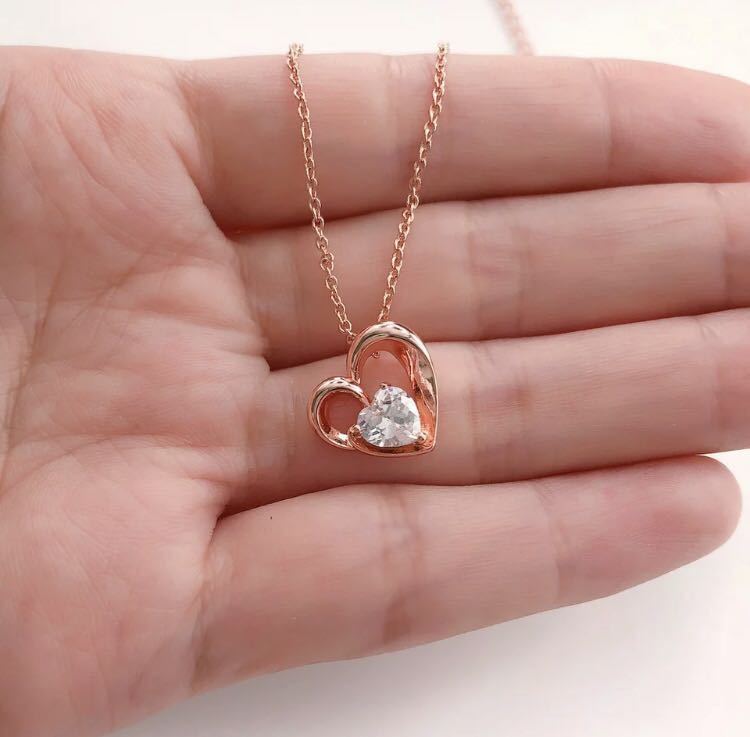  новый товар AAA CZ бриллиант Heart колье розовое золото diamond бриллиантовое колье нержавеющая сталь подарок Heart бесплатная доставка 