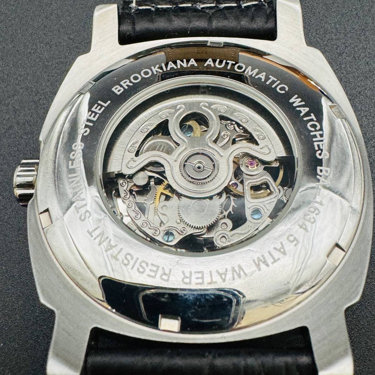 BROOKIANA ブルッキアーナ BA-1634 自動巻き オートマチック 稼働 ガラスくもり ベルト劣化 箱付き 腕時計 格安 コレクション 1円出品 8088の画像3