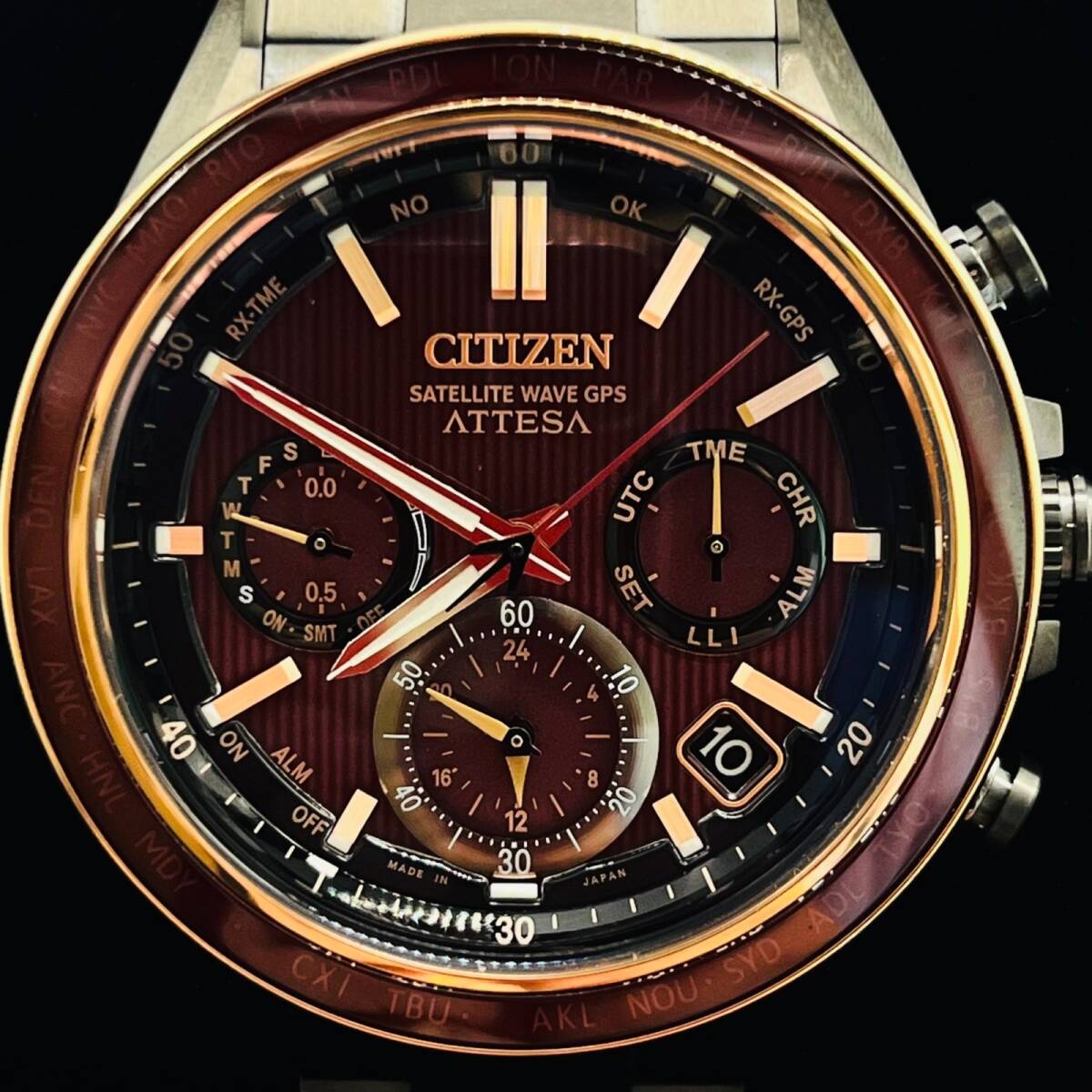 CITIZEN シチズン ATTESA アテッサ F950-0029S04 Eco-Drive 限定モデル Power of Antares エコドライブ 稼働 チタニウム 赤文字盤 8081