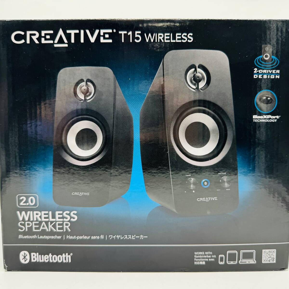 Creative クリエイティブ Bluetooth対応 2ch ワイヤレススピーカー SP-T15W T15 Wireless 音出し確認〇 音響 音楽 格安 1円出品 7631の画像10