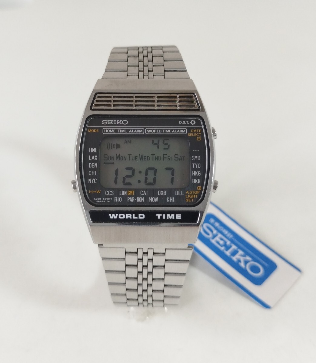 ジャンク　デッドストック　SEIKO　セイコー　ワールドタイム　デジタル　クォーツ　腕時計　アラーム　アトラス　クロノグラフ　稼働品_画像4