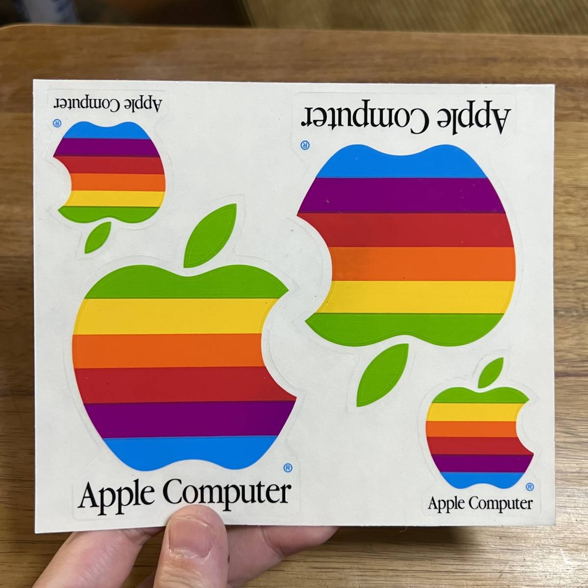 新品 デッドストック Apple Computer ステッカー アップル コンピューター レインボー ロゴ 非売品 ノベルティー Think Different 販促 _画像2