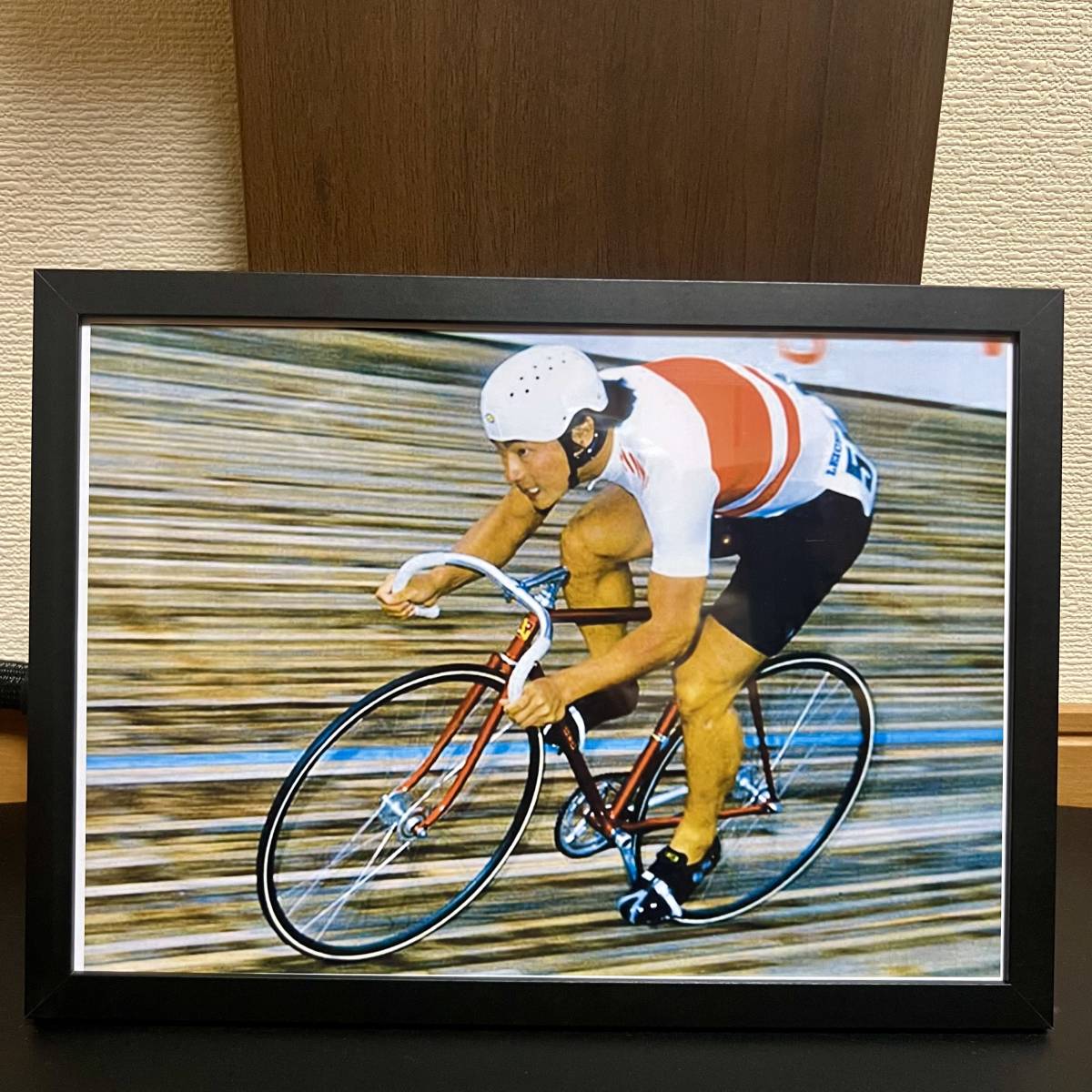  ビンテージ 中野浩一 V10　額入り ポスター NAGASAWA ナガサワ　競輪 世界選手権 ピスト _画像1