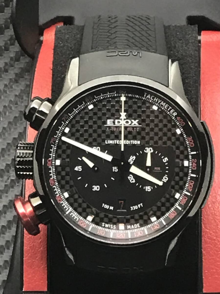 【EDOX】エドックス WRC クロノラリー エクストリーム・パイロット クロノグラフ 限定モデル 10302-37N-NOR ブラック メンズ クォーツの画像1