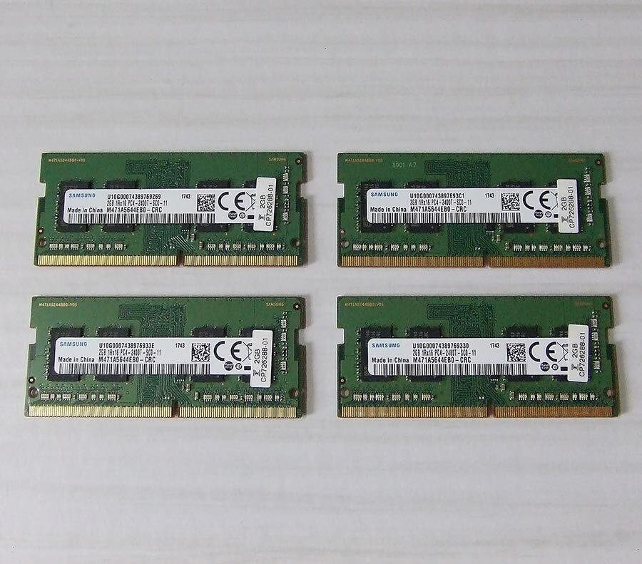 SAMSUNG M471A5644EB0 PC4-2400T PC4-19200 2GB DDR4 SO-DIMM メモリー 4枚セットの画像1