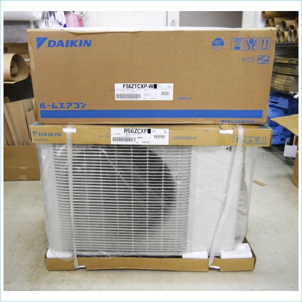 [DSE] (未使用) 訳あり品 DAIKIN ダイキン ルームエアコン S56ZTCXP-W 室内機/室外機セット CXシリーズ 18畳用 単相200V 2022年製の画像1