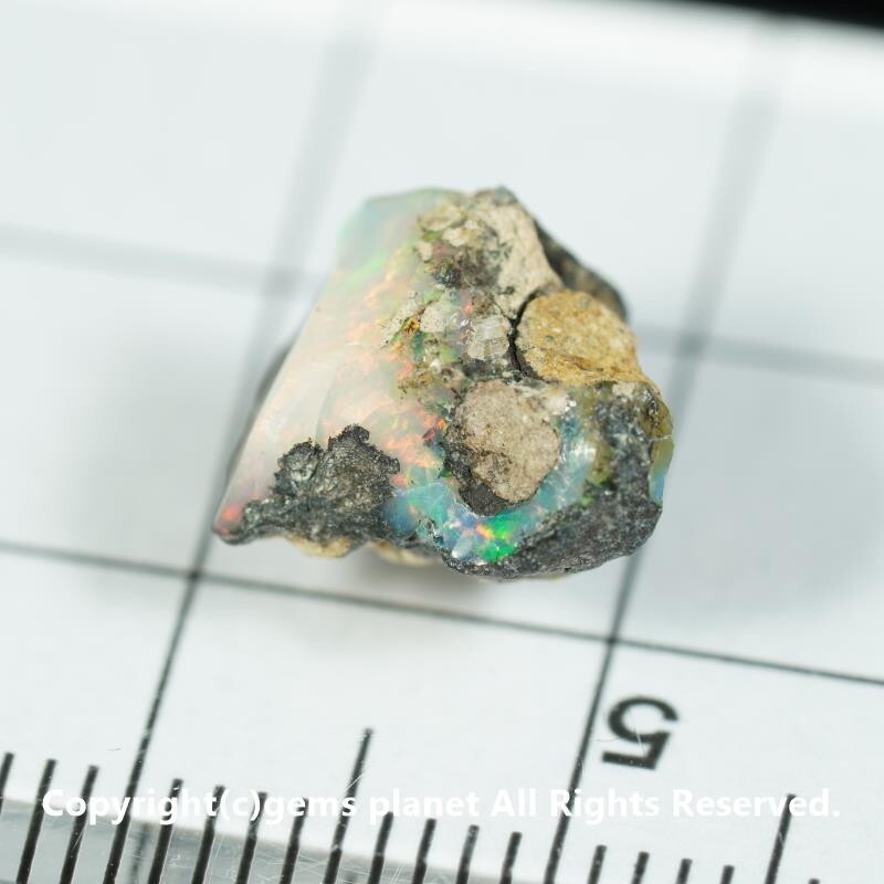 3.09ct 母岩付きウェロオパール原石 エチオピア産 803_画像8