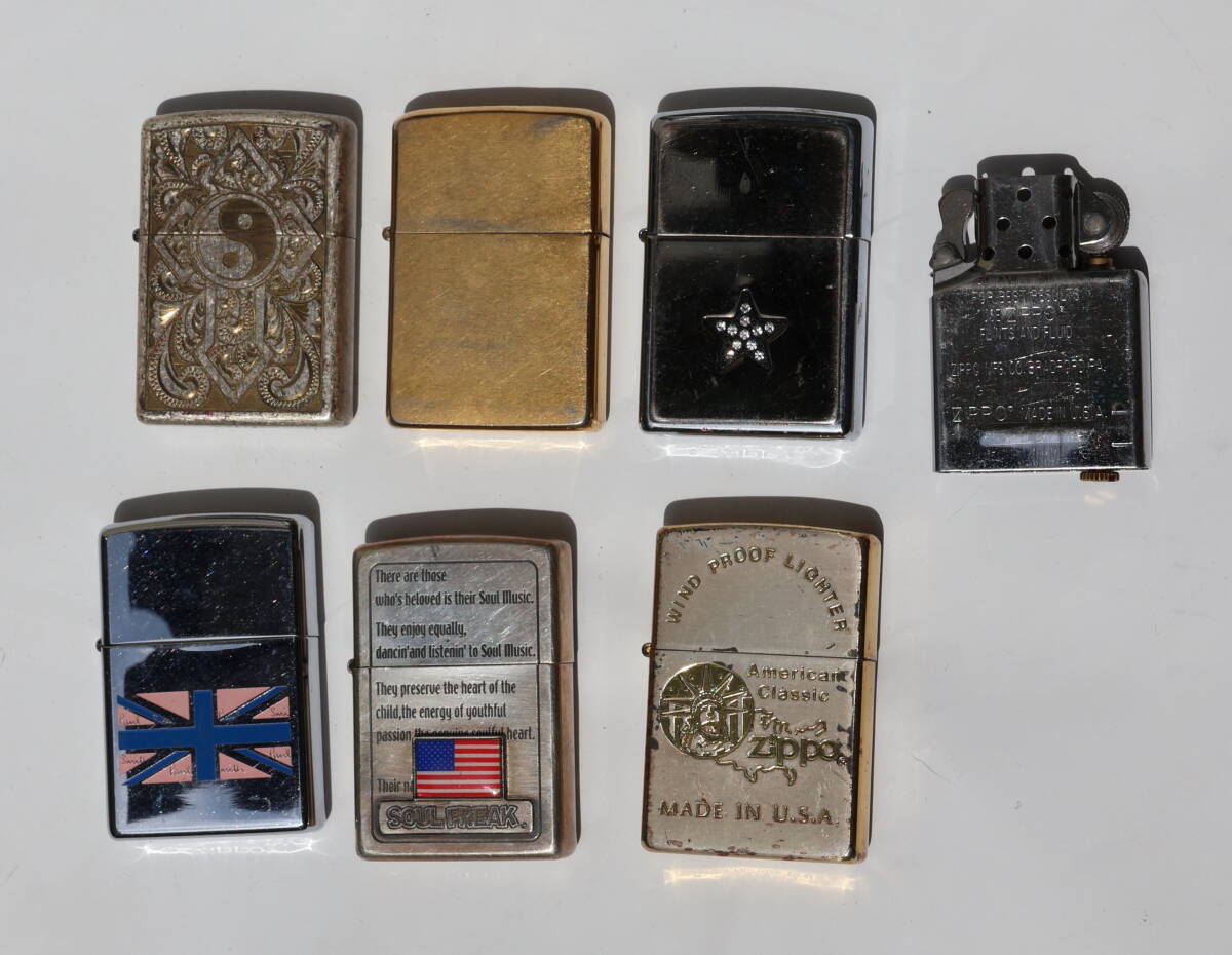  Zippo ジッポ オイルライター 6点 中身のみ 1点 合計7点 ジャンク の画像1