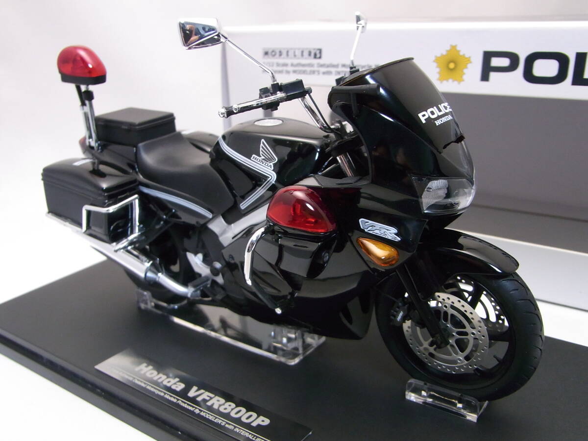 ★希少!・美品!★Honda VFR800P Black 1/12【BC-RC49P 私用概態警ら車】MFP01 SP2 検:RC46 VFR750 CB1300 VFR800 CB750 白バイ 黒バイの画像1