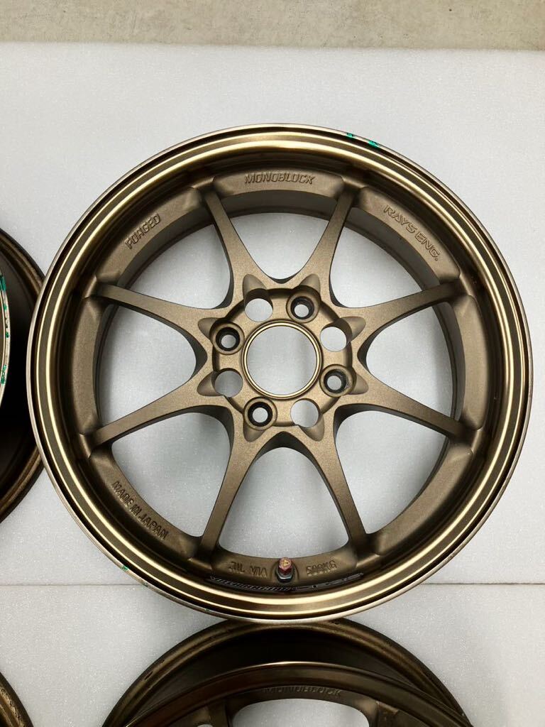 美品 鍛造 RAYS レイズ VR CE28N ボルクレーシング 15インチ ブロンズ 5.5J +45 4H PCD100 FORGED 4本セット シール美品 VOLK 4穴 軽自動車の画像4