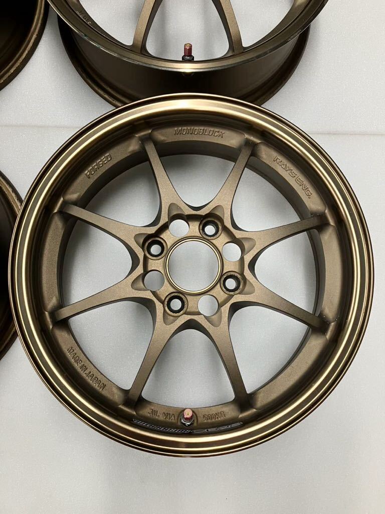 美品 鍛造 RAYS レイズ VR CE28N ボルクレーシング 15インチ ブロンズ 5.5J +45 4H PCD100 FORGED 4本セット シール美品 VOLK 4穴 軽自動車の画像5