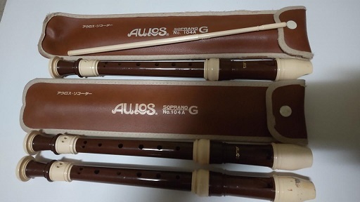 ♪リコーダー・AULOS 104A・105A・使用品（3本セット）の画像1