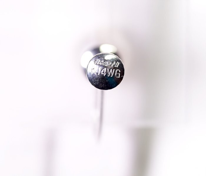 W-18☆K14WG あこや真珠 イヤリング 日本宝石科学協会ソーティング付きの画像6
