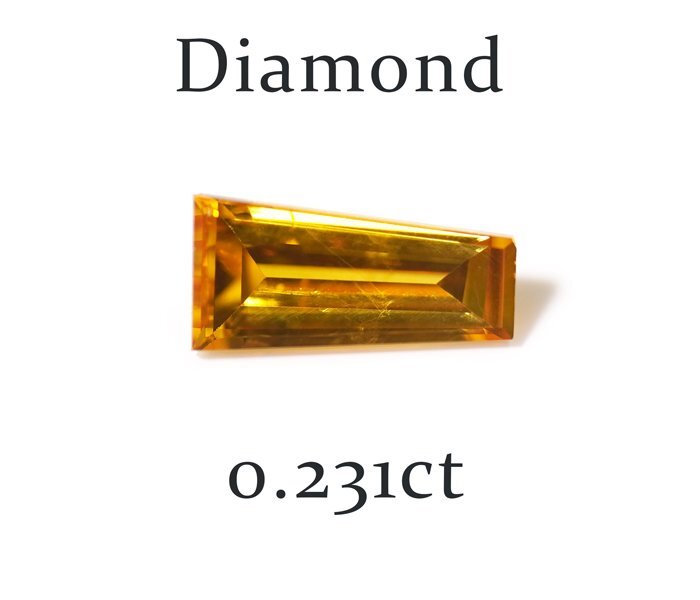 Y-2☆ルース ダイヤモンド 0.231ct（FancyIntenseOragy/SI-2/BAGUETTE）日本宝石科学協会ソーティング付きの画像1