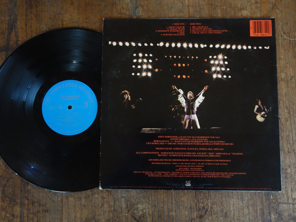 米 OZZY OZBOURNE 「BLIZZARD OF OZZ」 USA盤　LP レコード　オジーオズボーン　ブラックサバス　ハードロック_画像2