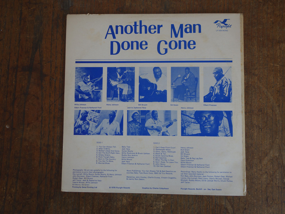 UK Orig. Blues超稀少 Willie Moore, Guitar Shorty, Baby Tate, & Others「Another Man Done Gone 」LP528 MONO FLYRIGHTの画像2