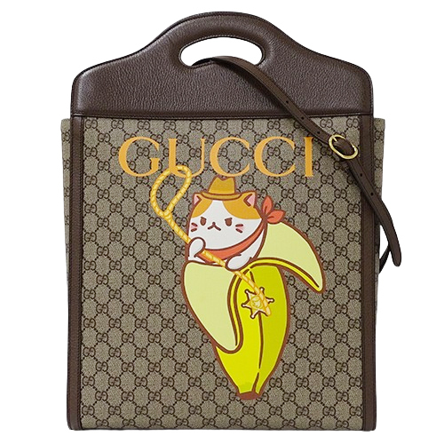 グッチ GUCCI バッグ レディース ブランド ハンドバッグ ショルダーバッグ 2way GGスプリーム ブラウン ベージュ 703793 ばなにゃ コラボ_画像1