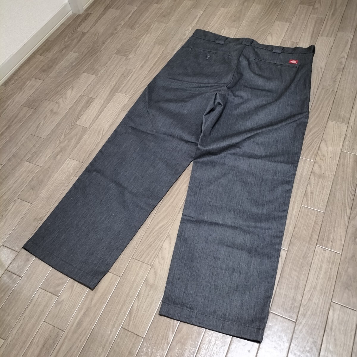 美品☆Dickies ワークパンツ チノパン スラックス ボトムス 大きい W36 ジッパーフライ チャコールグレー ディッキーズ アメカジ 古着 USED_画像3