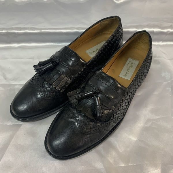 metsu Ran MEZLAN стеганый кисточка Loafer размер 11 B 27.0~28.5cm Испания производства чёрный *is3-19