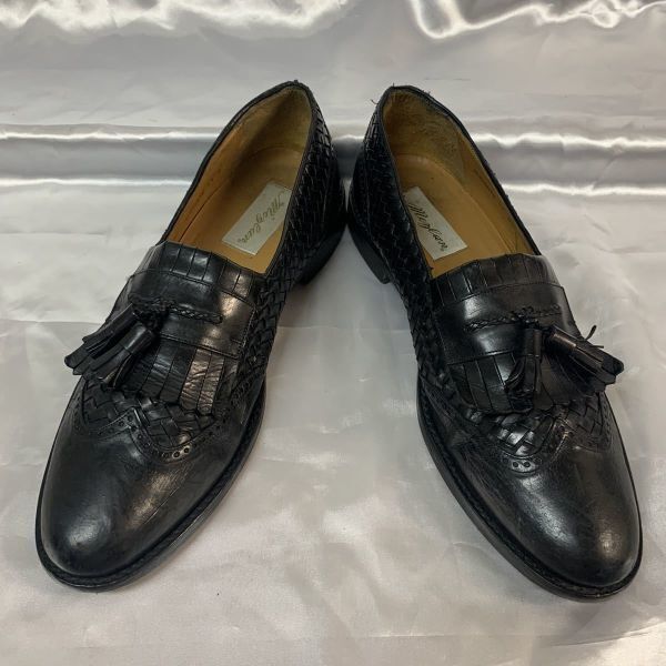 metsu Ran MEZLAN стеганый кисточка Loafer размер 11 B 27.0~28.5cm Испания производства чёрный *is3-19