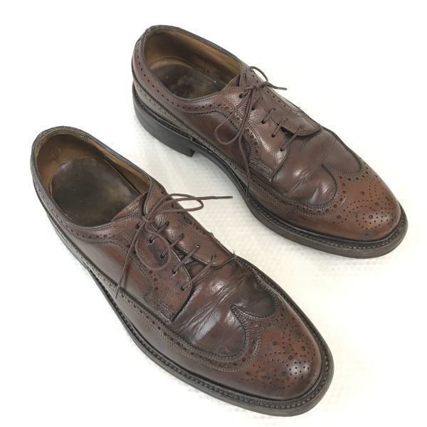 vintage★フローシャイム/FLORSHEIM/Imperial★kenmoir/ケンムール/ロングウイングチップ【10.5D/28.0/茶/BROWN】dress shoes◆pJ-61_画像2