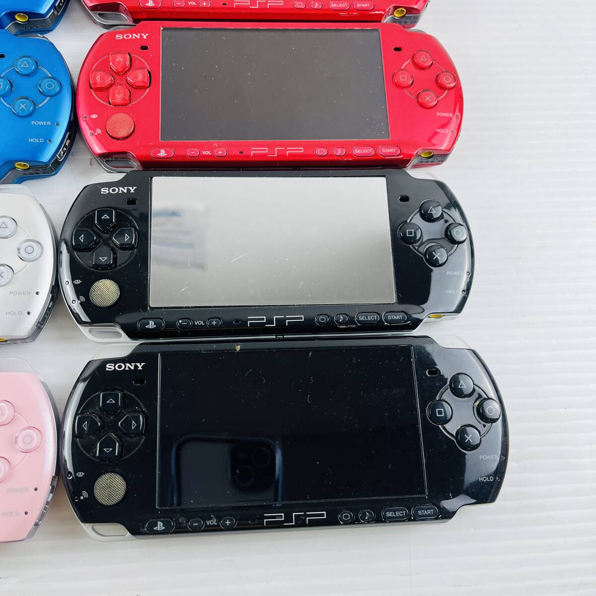 22【ジャンク／10台セット】SONY PSP PSP-3000 本体 白 ホワイト 黒 ブラック 青 ブルー 赤 ピンク プレイステーション ポータブル ソニー_画像6