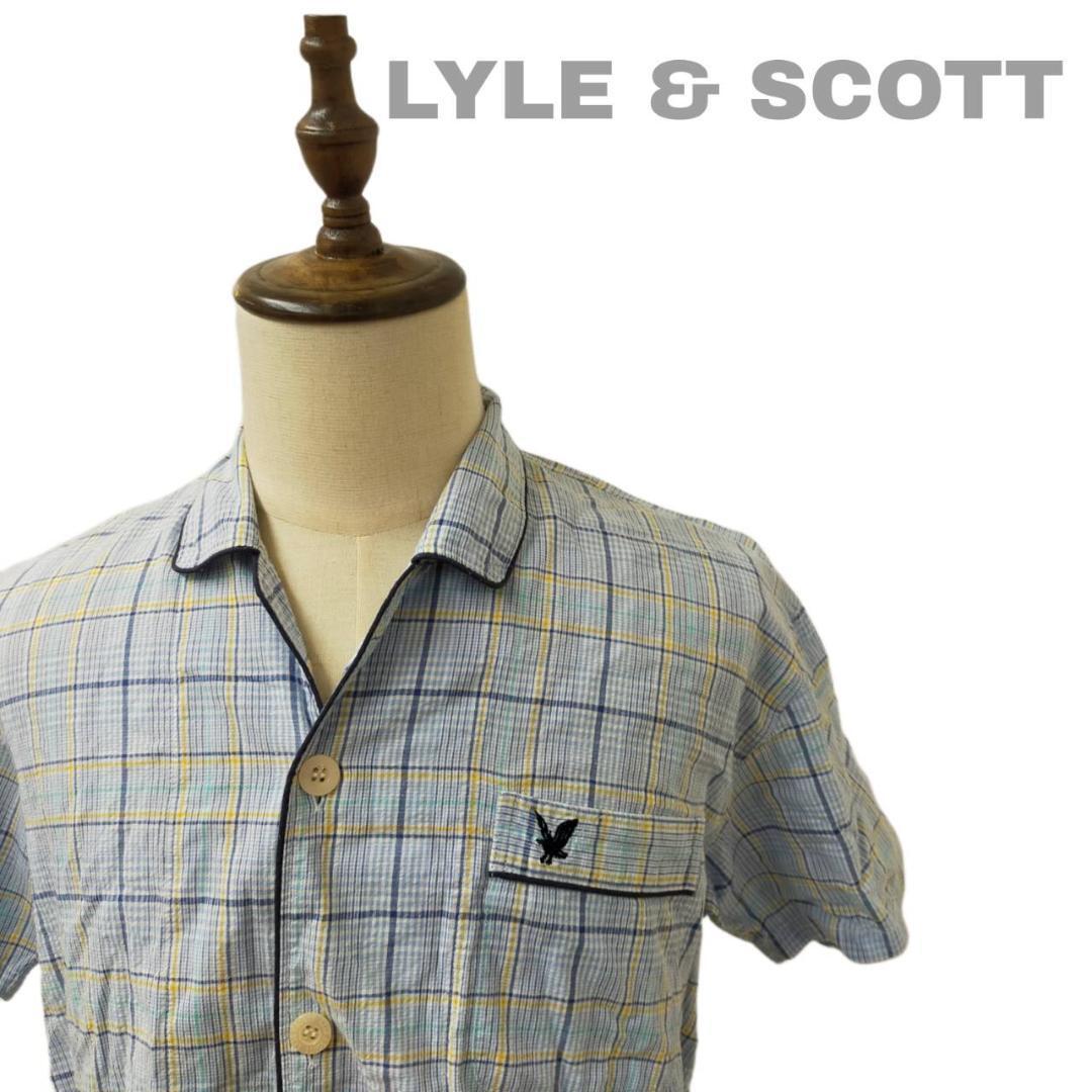 [ last price cut ]LYLE&SCOTTla il and Scott pyjamas check M size room wear blue check Golf outdoor 
