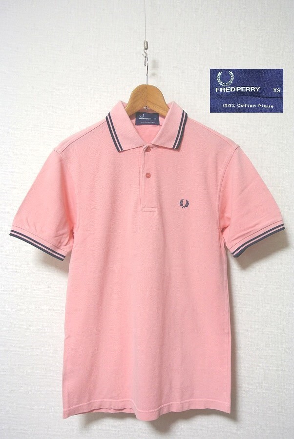 ◇美品！FRED PERRY【フレッドペリー】ライン入 鹿の子ポロシャツ！定価10,000円前後_定価10,000円前後だったと思います！