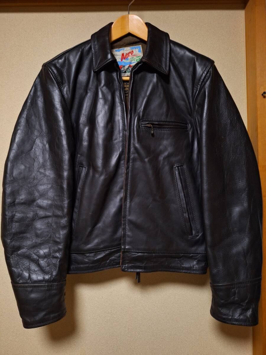 美品　AERO LEATHER　エアロレザー　フロントクオーター　ホースハイド　馬革　希少３４　保管臭　体臭無し_画像1