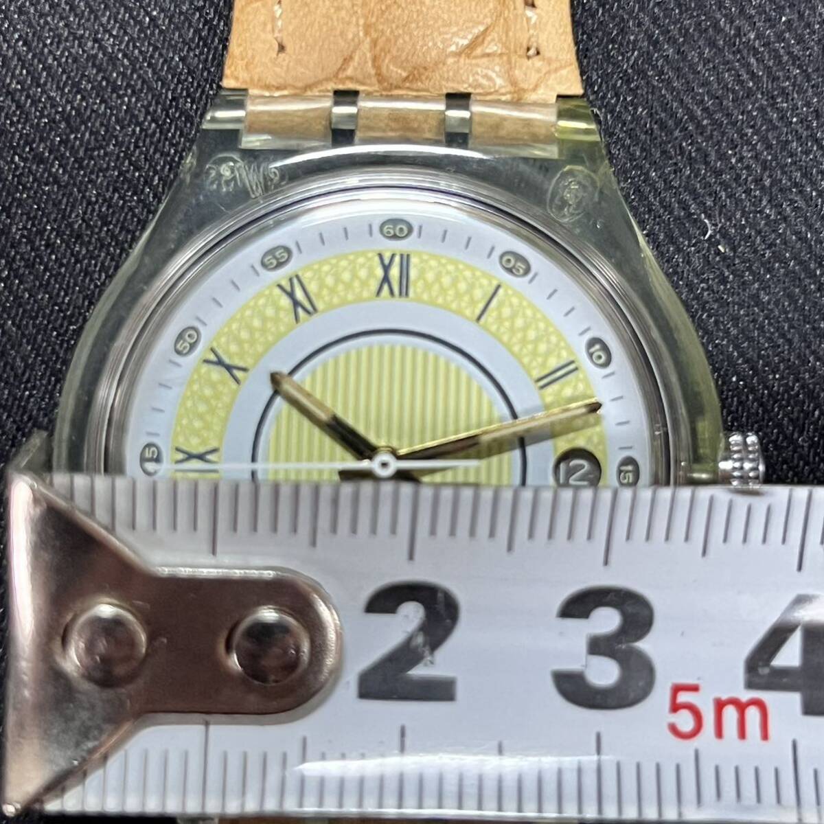 Swatch スウォッチ 自動巻き メンズ腕時計 デイト スイス製 動作品 純正ベルトの画像7