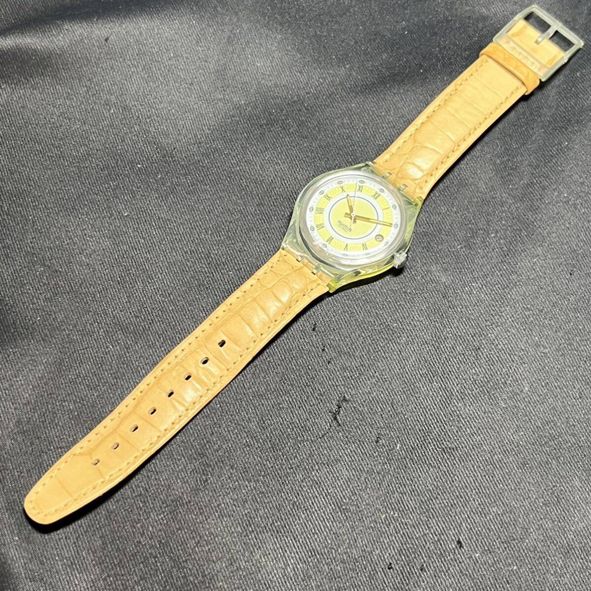 Swatch スウォッチ 自動巻き メンズ腕時計 デイト スイス製 動作品 純正ベルトの画像5