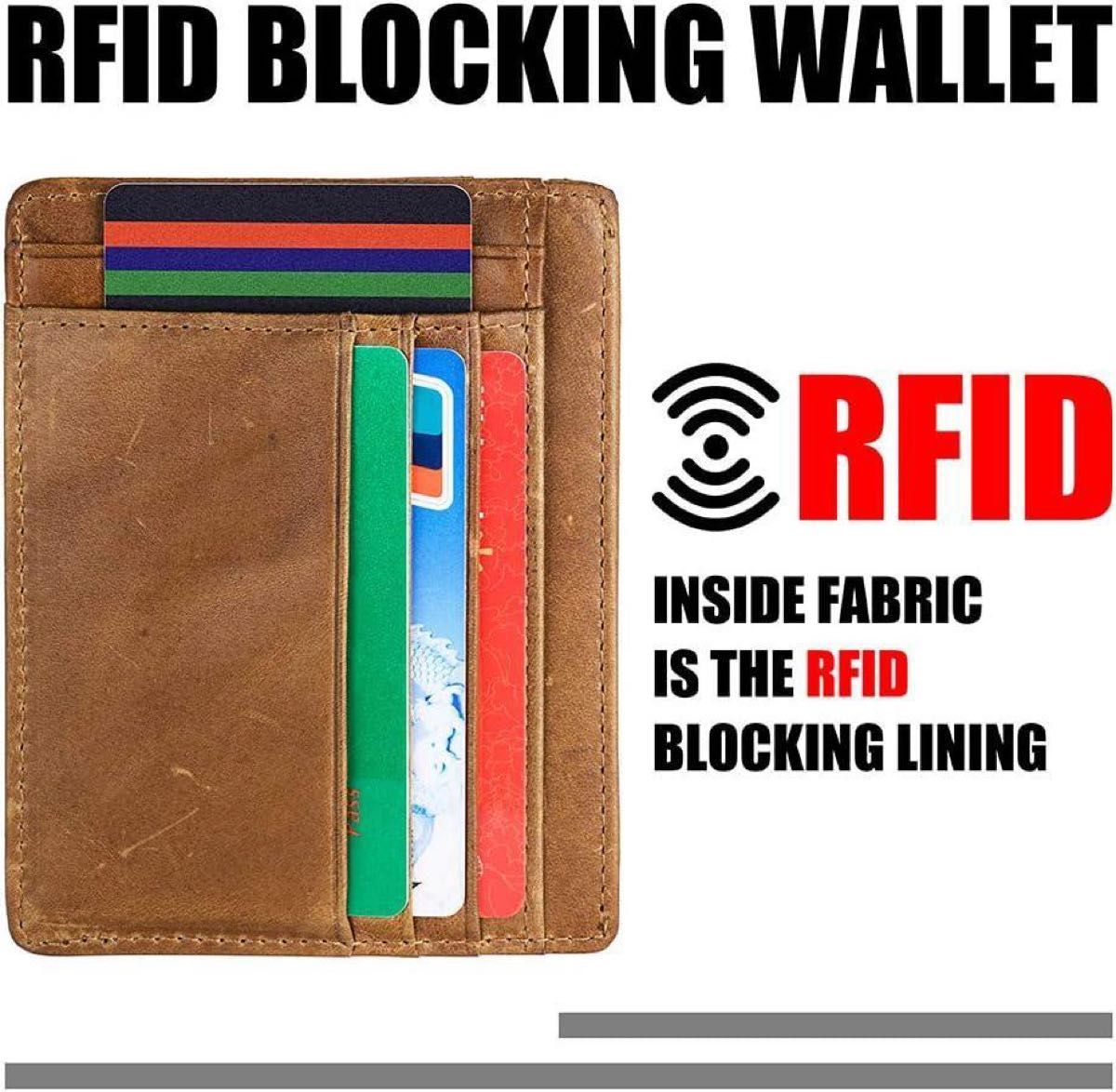 HooAMI カードケース 大容量 メンズ 財布  薄型 スキミング防止 小銭入れ RFID クレジットカードケース