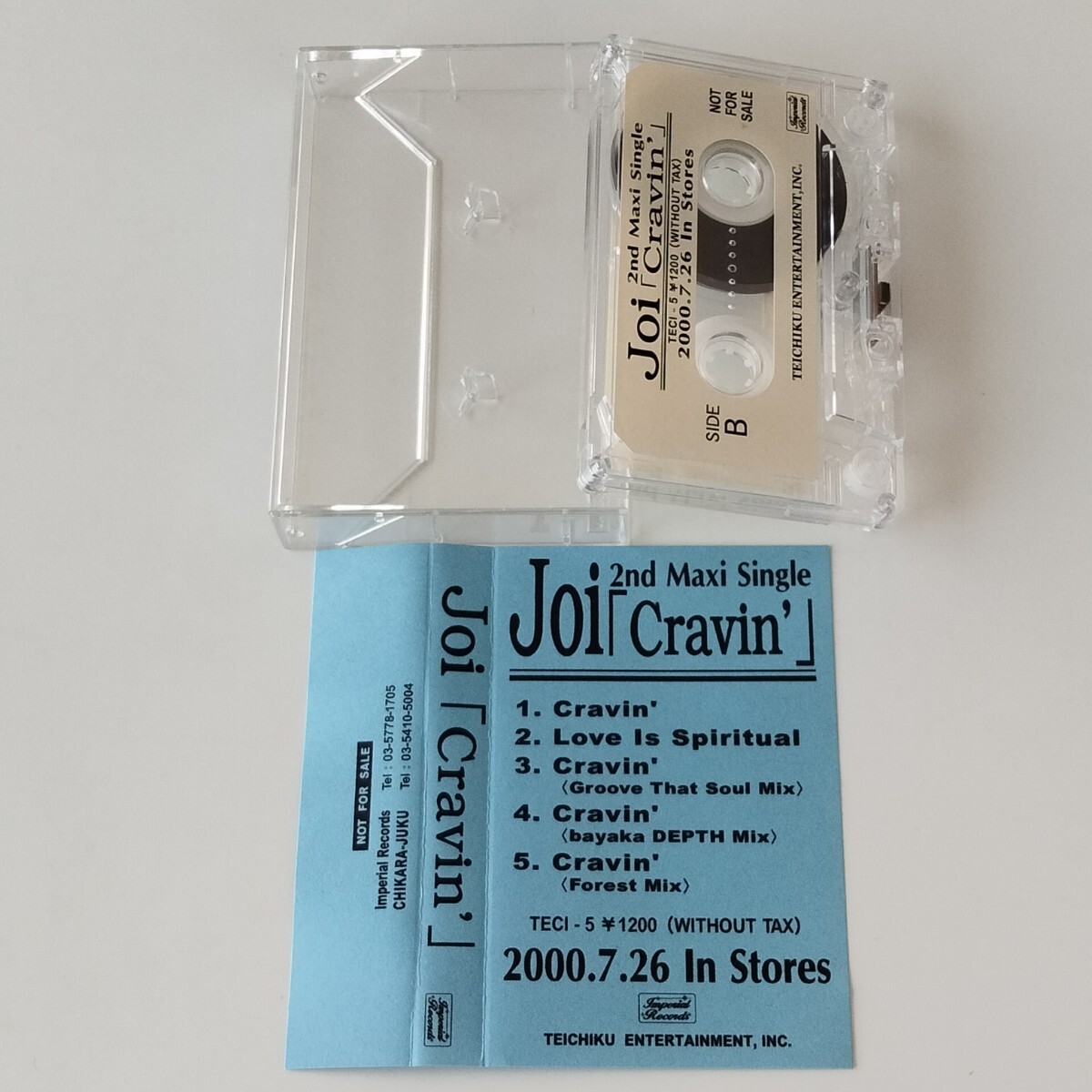 【プロモ カセットテープ】JOI/CRAVIN’/ジョイ/LOVE IS SPIRITUAL/BAYAKA DEPTH MIX/インペリアルレコード Imperial/NOT FOR SALE/非売品の画像4