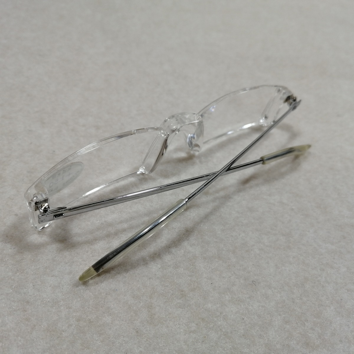 ●○高級老眼鏡 +1.50 視力補正用眼鏡 透明フレーム HELPER GLASSES セイカ○●_画像3